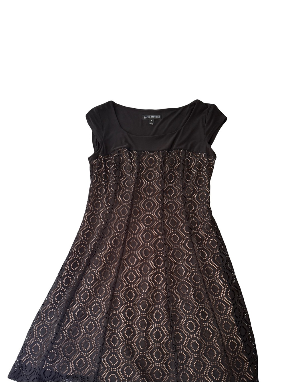 karin stevens Black Eyelet A-Line Mini Dress